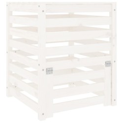 vidaXL Compostador de madera maciza de pino blanco 63,5x63,5x77,5 cm
