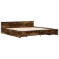 vidaXL Cama con cajones madera de ingeniería roble ahumado 200x200 cm vidaXL Cama con cajones madera de ingeniería roble ahumado 200x200 cm