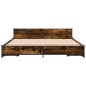 vidaXL Cama con cajones madera de ingeniería roble ahumado 200x200 cm vidaXL Cama con cajones madera de ingeniería roble ahumado 200x200 cm