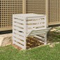 vidaXL Compostador de madera maciza de pino blanco 63,5x63,5x77,5 cm vidaXL Compostador de madera maciza de pino blanco 63,5x63,5x77,5 cm