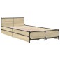 vidaXL Cama con cajones madera ingeniería roble Sonoma 90x200 cm vidaXL Cama con cajones madera ingeniería roble Sonoma 90x200 cm