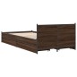 vidaXL Cama con cajones madera de ingeniería marrón roble 90x190 cm