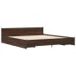 vidaXL Cama con cajones madera ingeniería marrón roble 180x200 cm vidaXL Cama con cajones madera ingeniería marrón roble 180x200 cm