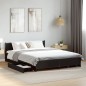 vidaXL Cama con cajones madera de ingeniería negro 140x190 cm vidaXL Cama con cajones madera de ingeniería negro 140x190 cm