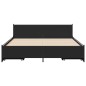 vidaXL Cama con cajones madera de ingeniería negro 140x190 cm vidaXL Cama con cajones madera de ingeniería negro 140x190 cm