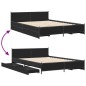 vidaXL Cama con cajones madera de ingeniería negro 140x190 cm vidaXL Cama con cajones madera de ingeniería negro 140x190 cm
