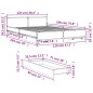 vidaXL Cama con cajones madera de ingeniería roble ahumado 120x190 cm vidaXL Cama con cajones madera de ingeniería roble ahumado 120x190 cm