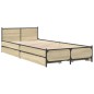 vidaXL Cama con cajones madera ingeniería roble Sonoma 100x200 cm vidaXL Cama con cajones madera ingeniería roble Sonoma 100x200 cm