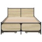 vidaXL Cama con cajones madera ingeniería roble Sonoma 100x200 cm vidaXL Cama con cajones madera ingeniería roble Sonoma 100x200 cm