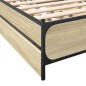 vidaXL Cama con cajones madera ingeniería roble Sonoma 100x200 cm vidaXL Cama con cajones madera ingeniería roble Sonoma 100x200 cm