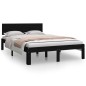 vidaXL Estructura de cama madera maciza negro 120x190 cm vidaXL Estructura de cama madera maciza negro 120x190 cm