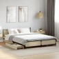 vidaXL Cama con cajones madera ingeniería roble Sonoma 150x200 cm vidaXL Cama con cajones madera ingeniería roble Sonoma 150x200 cm