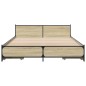 vidaXL Cama con cajones madera ingeniería roble Sonoma 150x200 cm vidaXL Cama con cajones madera ingeniería roble Sonoma 150x200 cm