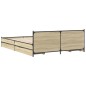 vidaXL Cama con cajones madera ingeniería roble Sonoma 150x200 cm vidaXL Cama con cajones madera ingeniería roble Sonoma 150x200 cm