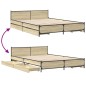 vidaXL Cama con cajones madera ingeniería roble Sonoma 150x200 cm vidaXL Cama con cajones madera ingeniería roble Sonoma 150x200 cm