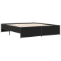 vidaXL Estructura de cama madera de ingeniería y metal negro 180x200cm