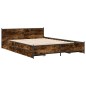 vidaXL Cama con cajones madera de ingeniería roble ahumado 135x190 cm vidaXL Cama con cajones madera de ingeniería roble ahumado 135x190 cm