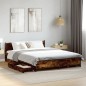 vidaXL Cama con cajones madera de ingeniería roble ahumado 135x190 cm vidaXL Cama con cajones madera de ingeniería roble ahumado 135x190 cm