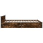 vidaXL Cama con cajones madera de ingeniería roble ahumado 135x190 cm vidaXL Cama con cajones madera de ingeniería roble ahumado 135x190 cm