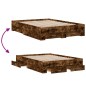 vidaXL Cama con cajones madera de ingeniería roble ahumado 140x190 cm vidaXL Cama con cajones madera de ingeniería roble ahumado 140x190 cm