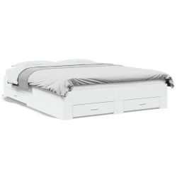 vidaXL Cama con cajones madera de ingeniería blanco 140x200 cm