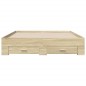 vidaXL Cama con cajones madera ingeniería roble Sonoma 140x200 cm vidaXL Cama con cajones madera ingeniería roble Sonoma 140x200 cm