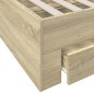 vidaXL Cama con cajones madera ingeniería roble Sonoma 140x200 cm vidaXL Cama con cajones madera ingeniería roble Sonoma 140x200 cm