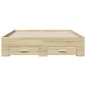 vidaXL Cama con cajones madera ingeniería roble Sonoma 140x190 cm vidaXL Cama con cajones madera ingeniería roble Sonoma 140x190 cm