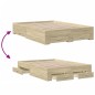 vidaXL Cama con cajones madera ingeniería roble Sonoma 140x190 cm vidaXL Cama con cajones madera ingeniería roble Sonoma 140x190 cm