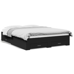 vidaXL Estructura cama con cajones madera ingeniería negra 160x200 cm