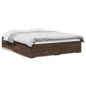 vidaXL Cama con cajones madera de ingeniería marrón roble 140x200 cm
