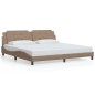 vidaXL Estructura de cama cabecero cuero sintético capuchino 200x200cm
