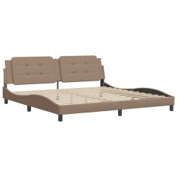 vidaXL Estructura de cama cabecero cuero sintético capuchino 200x200cm