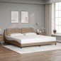 vidaXL Estructura de cama cabecero cuero sintético capuchino 200x200cm