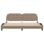 vidaXL Estructura de cama cabecero cuero sintético capuchino 200x200cm