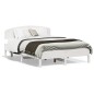vidaXL Estructura de cama con cabecero madera pino blanco 120x190 cm vidaXL Estructura de cama con cabecero madera pino blanco 120x190 cm