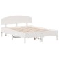 vidaXL Estructura de cama con cabecero madera pino blanco 120x190 cm vidaXL Estructura de cama con cabecero madera pino blanco 120x190 cm