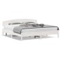 vidaXL Estructura cama cabecero madera maciza pino blanco 180x200 cm vidaXL Estructura cama cabecero madera maciza pino blanco 180x200 cm