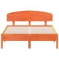 vidaXL Estructura cama con cabecero madera pino marrón cera 120x190 cm