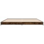 vidaXL Estructura cama madera ingeniería metal roble ahumado 200x200cm vidaXL Estructura cama madera ingeniería metal roble ahumado 200x200cm