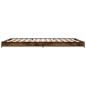 vidaXL Estructura cama madera ingeniería metal roble ahumado 135x190cm vidaXL Estructura cama madera ingeniería metal roble ahumado 135x190cm