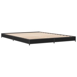 vidaXL Estructura de cama madera de ingeniería y metal negro 135x190cm