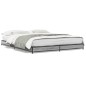 vidaXL Estructura cama madera ingeniería metal gris Sonoma 120x200 cm