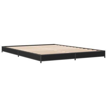 vidaXL Estructura de cama madera de ingeniería y metal negro 140x190cm