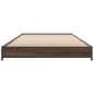 vidaXL Estructura cama madera ingeniería metal marrón roble 100x200 cm vidaXL Estructura cama madera ingeniería metal marrón roble 100x200 cm