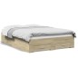 vidaXL Cama con cajones madera de ingeniería roble Sonoma 120x190 cm vidaXL Cama con cajones madera de ingeniería roble Sonoma 120x190 cm