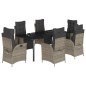 vidaXL Set comedor jardín 7 pzas y cojines ratán sintético gris vidaXL Set comedor jardín 7 pzas y cojines ratán sintético gris