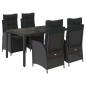 vidaXL Set de muebles jardín 5 pzas con cojines ratán sintético negro