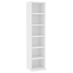 vidaXL Estantería para CDs de madera contrachapada blanco 21x20x88 cm