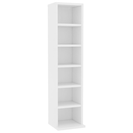vidaXL Estantería para CDs de madera contrachapada blanco 21x20x88 cm